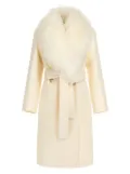 Roberto Cavalli shearling-trimmed coat - White
