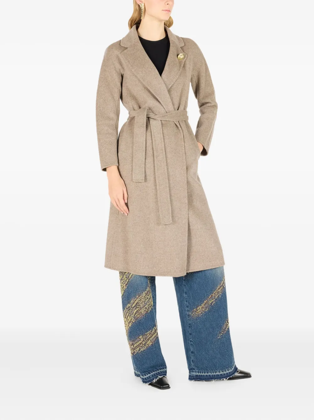 Roberto Cavalli Jas met logoplakkaat Beige