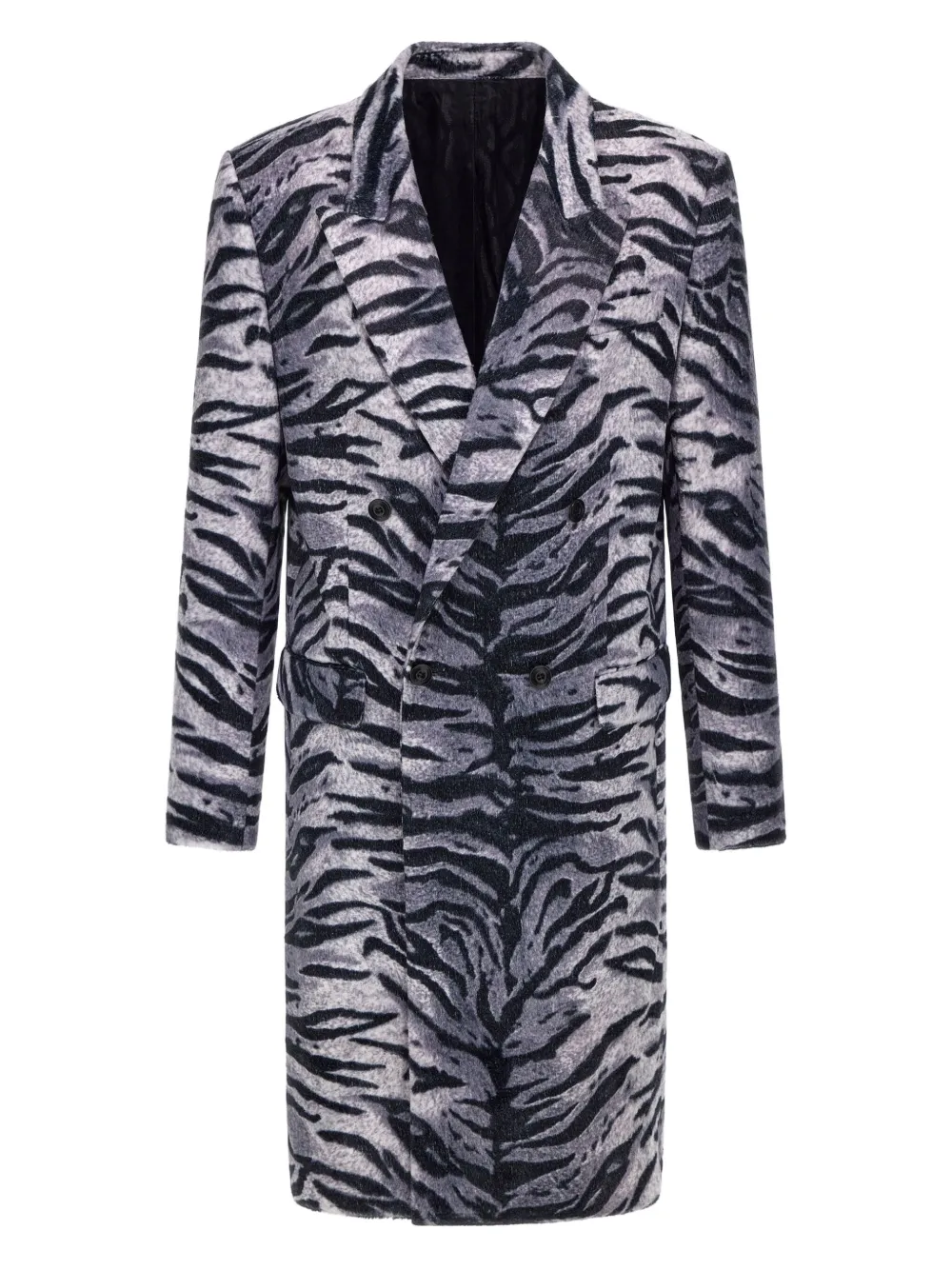 Roberto Cavalli abrigo con doble botonadura y estampado tigre | negro | Image 1