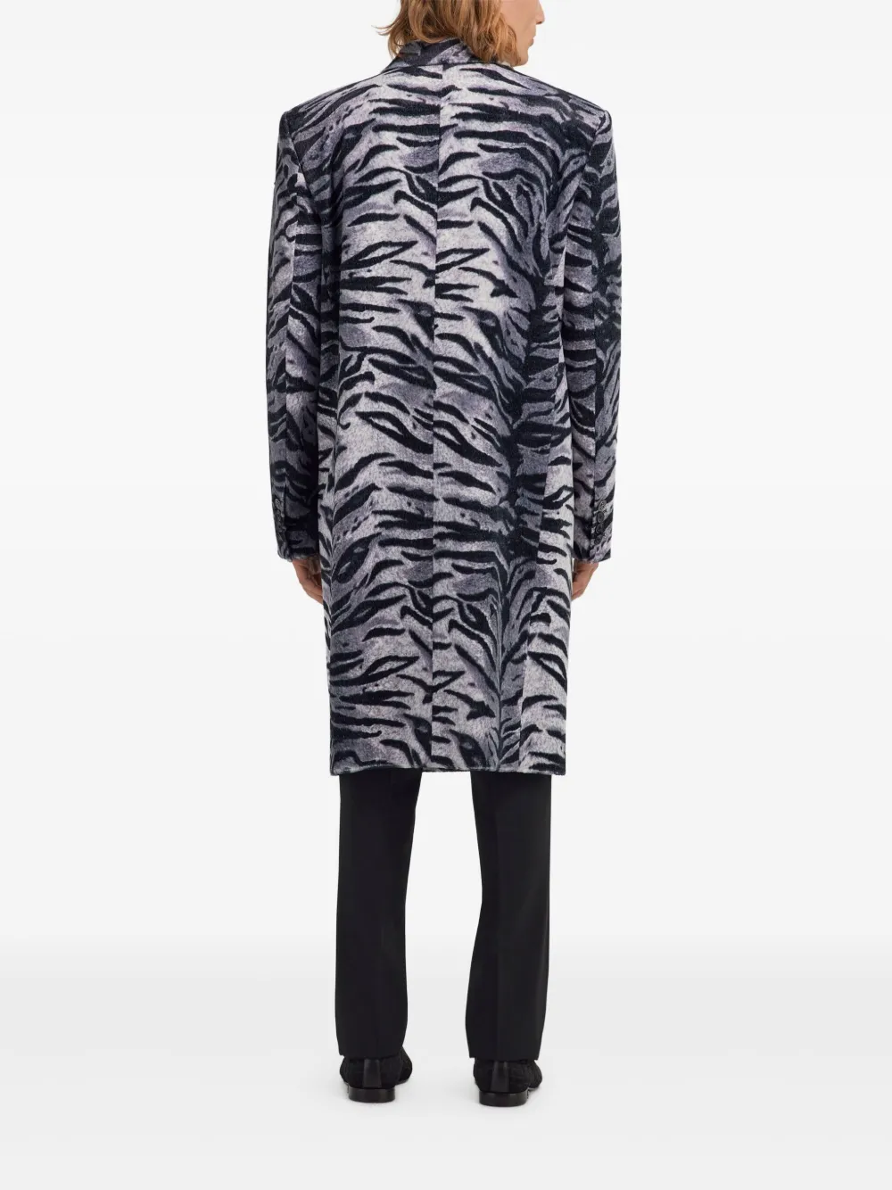 Roberto Cavalli Jas met dubbele rij knopen en tijgerprint Zwart