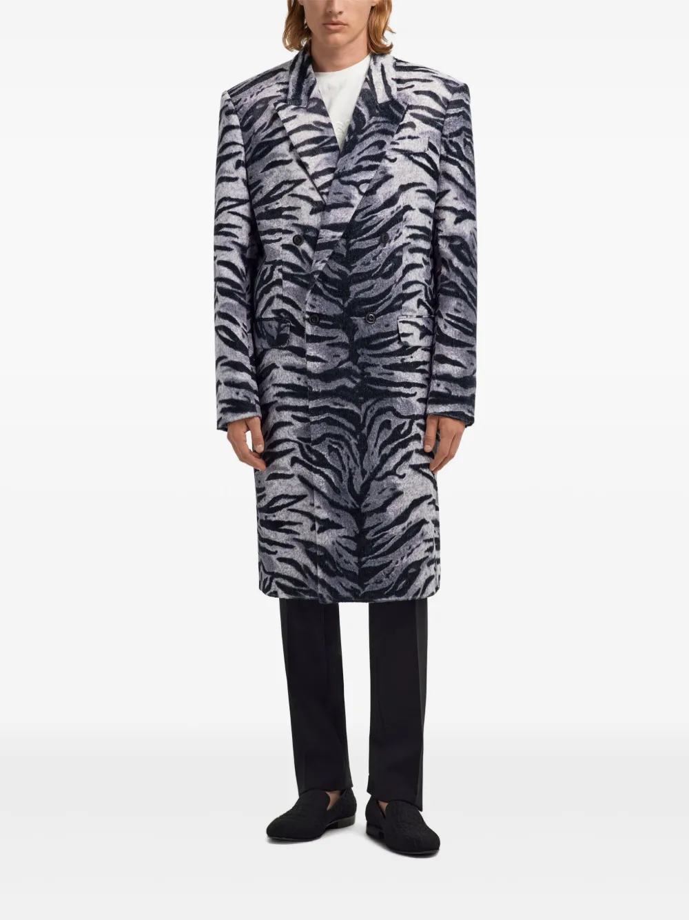 Roberto Cavalli abrigo con doble botonadura y estampado tigre | Abrigos con doble botonadura | Image 2