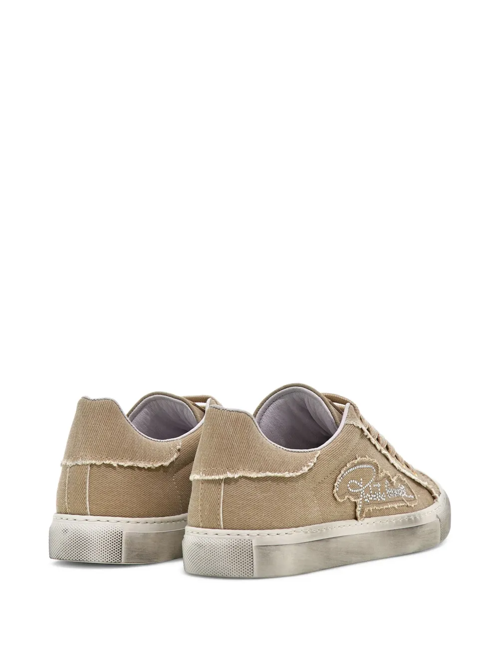 Roberto Cavalli logo-studded lace-up sneakers Brown