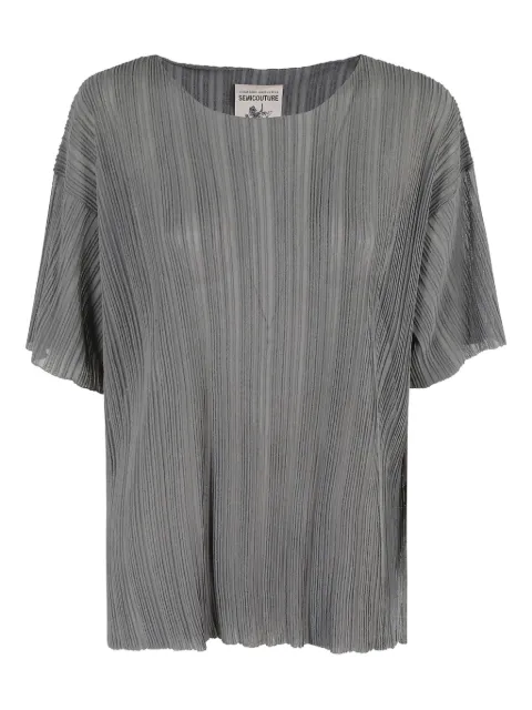 Semicouture pleated sheer top