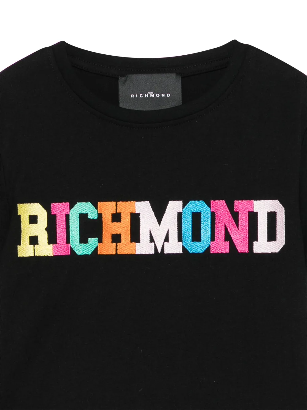 John Richmond Junior T-shirt met geborduurd logo Zwart