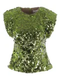 GANNI sequin-embellished t-shirt - Green