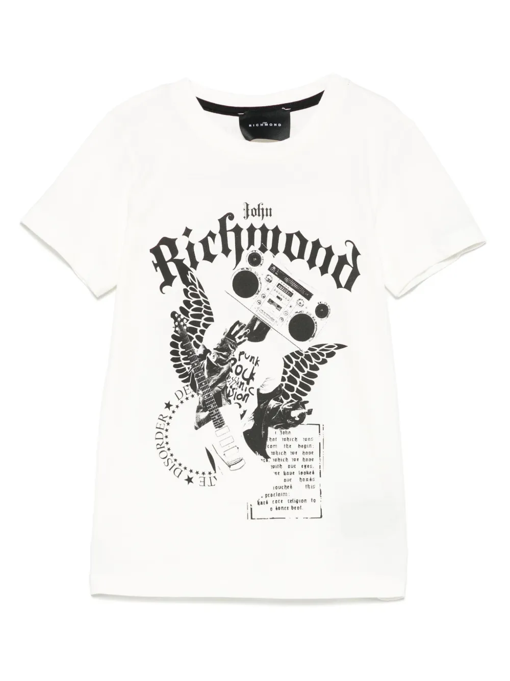 John Richmond Junior T-shirt met grafische print Wit
