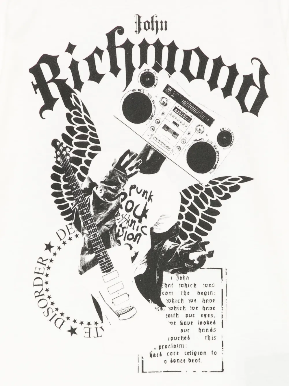John Richmond Junior T-shirt met grafische print Wit