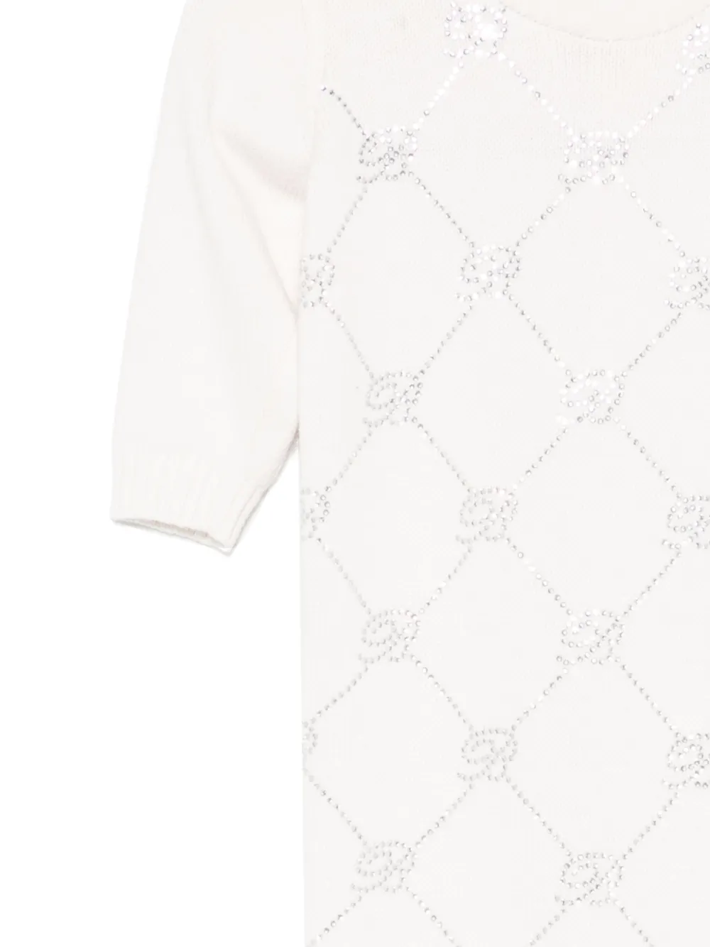 Miss Blumarine Crystal-logo Babygrow Set In White