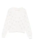 Miss Blumarine crystal-logo cardigan - Neutrals