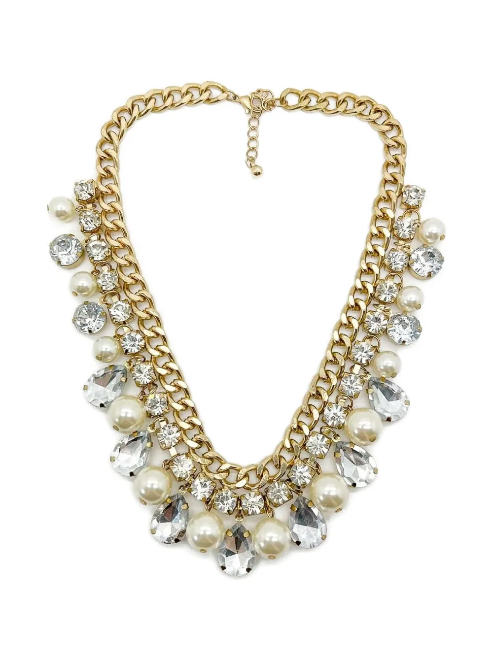 Jennifer Gibson Jewellery 2000s crystal-embellished necklace | Gold | Image 1