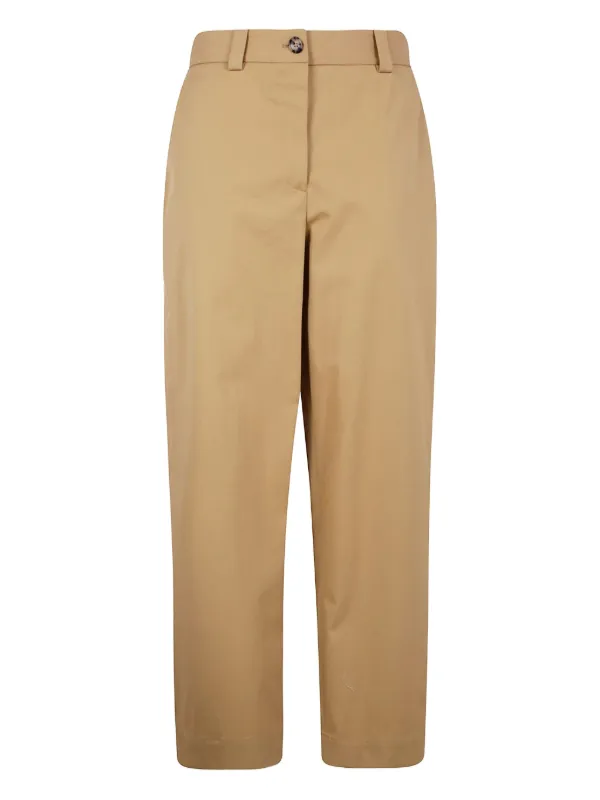 Khaite Cotton Straight-leg Trousers in Neutrals