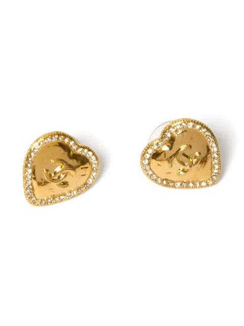 CHANEL Pre-Owned 2000s heart-motif CC earrings