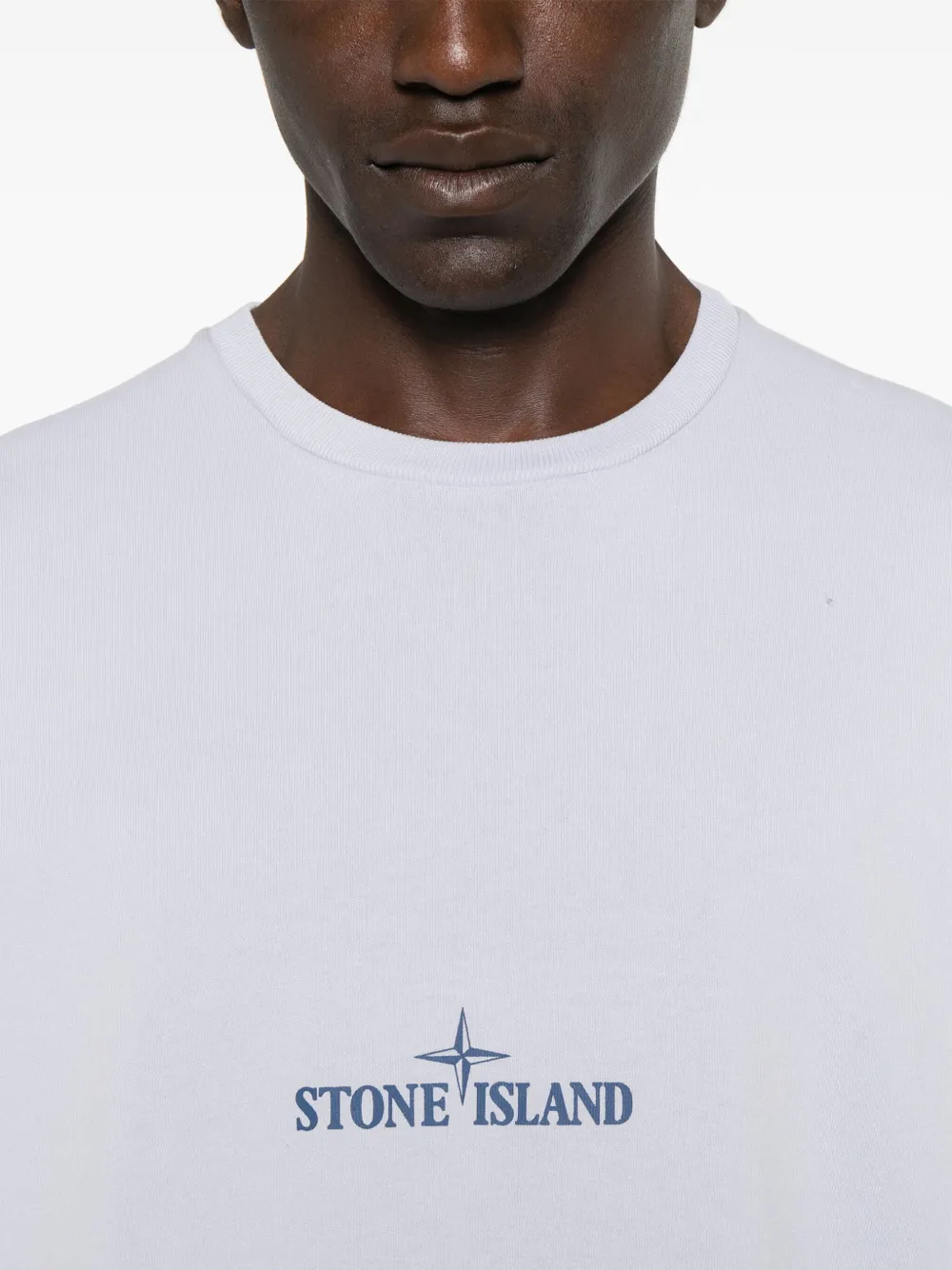 Stone Island T-shirt met logoprint Blauw