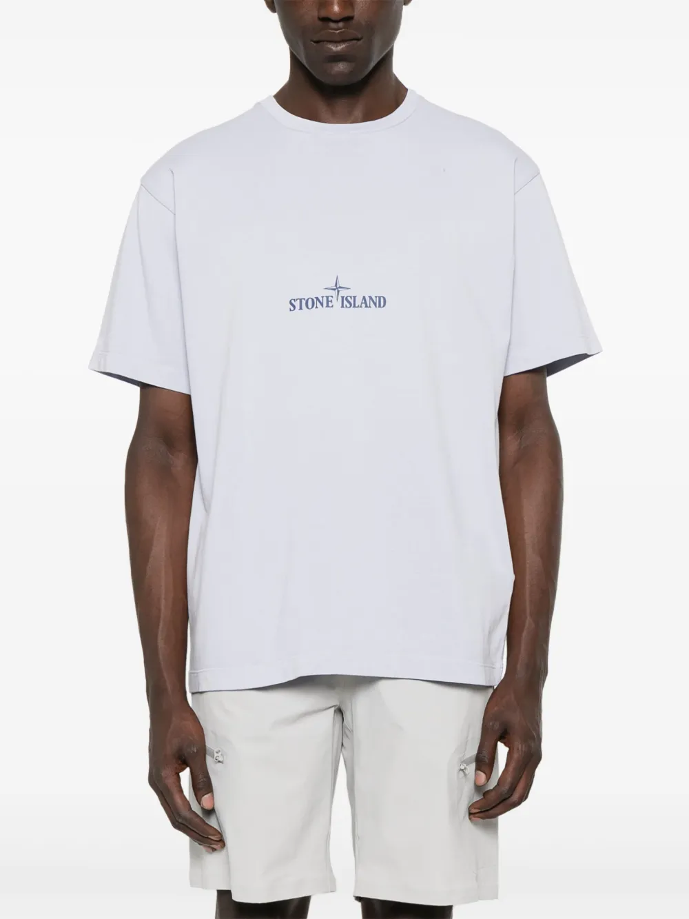 Stone Island T-shirt met logoprint Blauw
