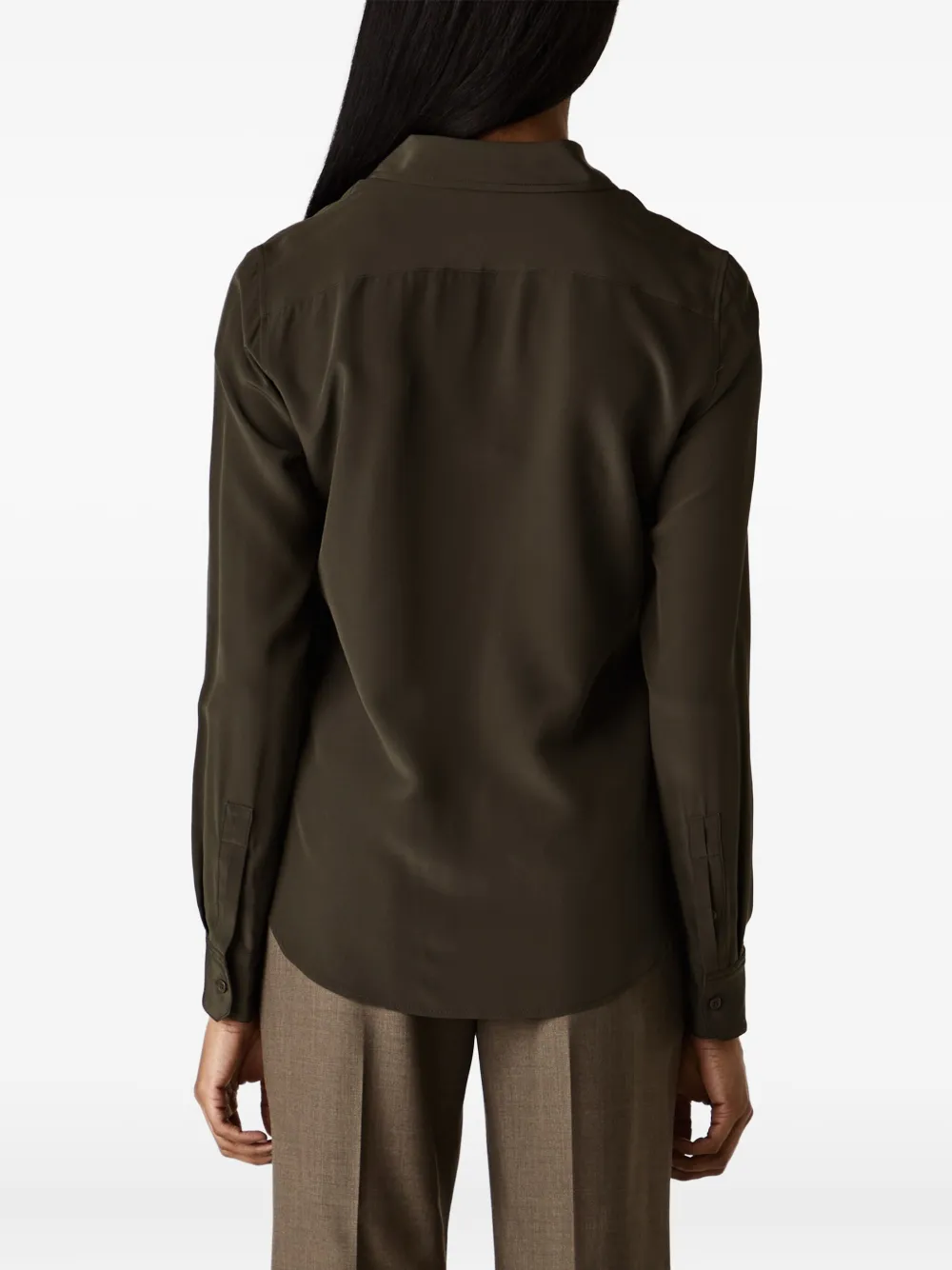NILI LOTAN GAIA SATIN BUTTON-UP SHIRT
