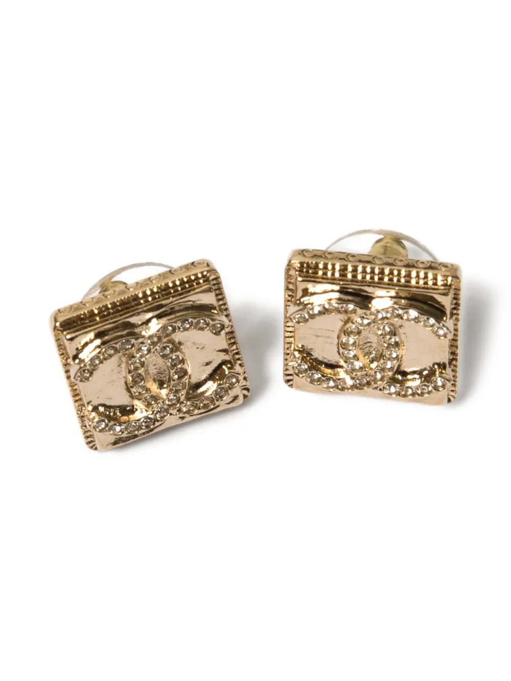 Pre-owned Chanel 2000s Cc-logo Earrings In Gold