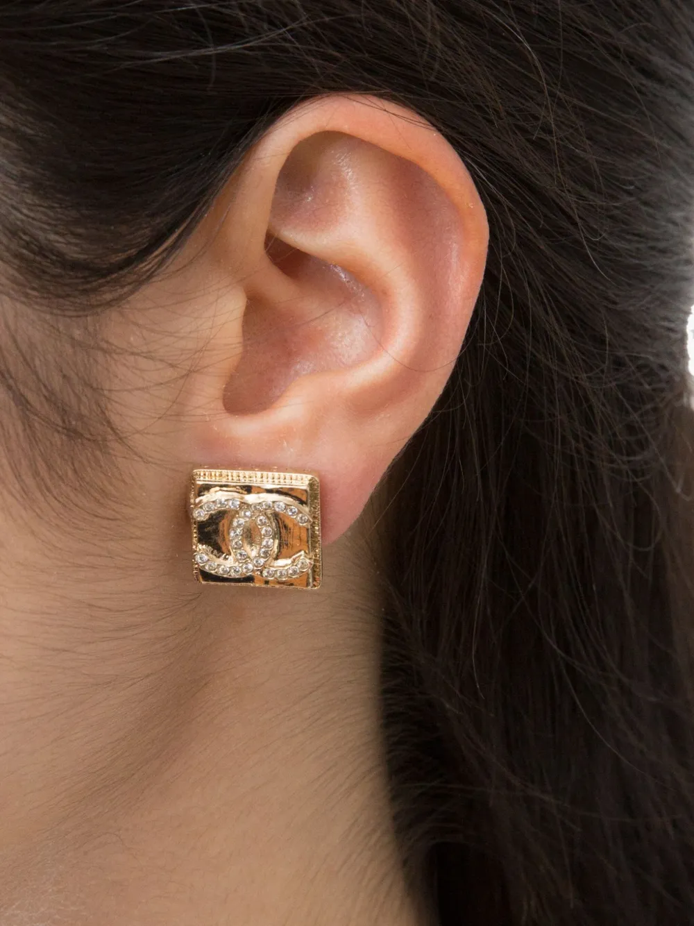 Pre-owned Chanel 2000s Cc-logo Earrings In Gold