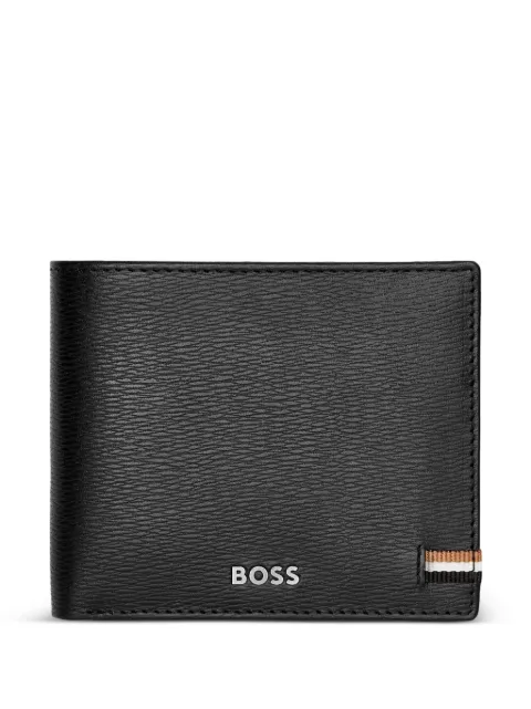 BOSS logo-print leather wallet