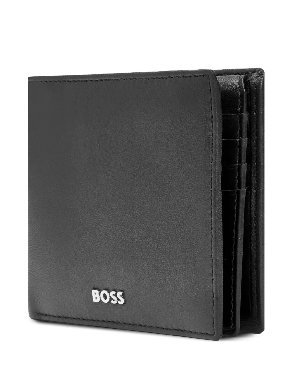Hugo Boss Logo-print Leather Wallet In Black