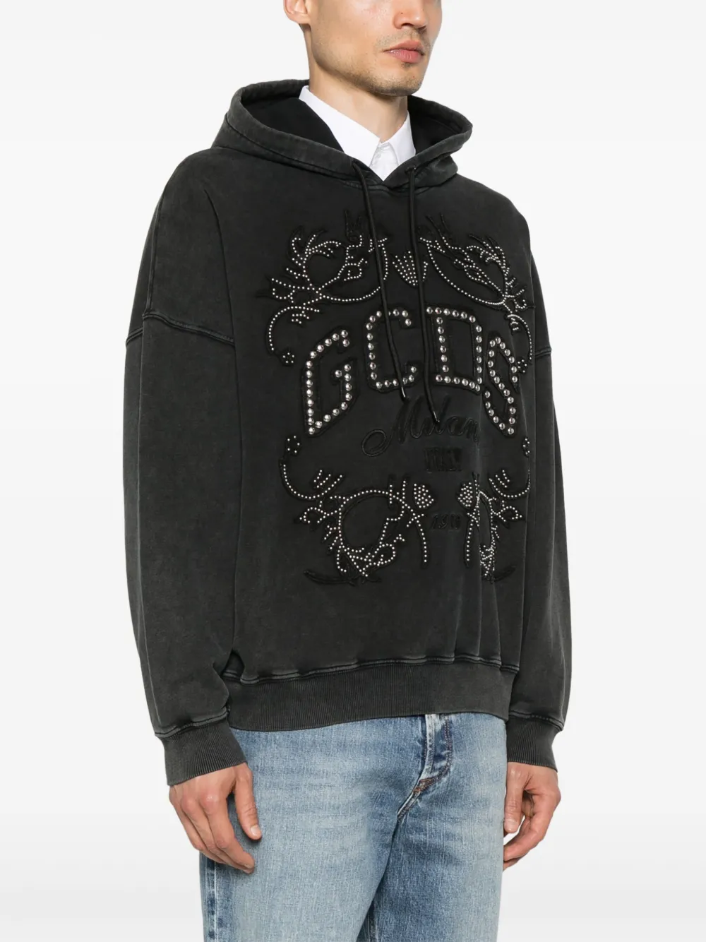 GCDS Hoodie met logopatch Grijs