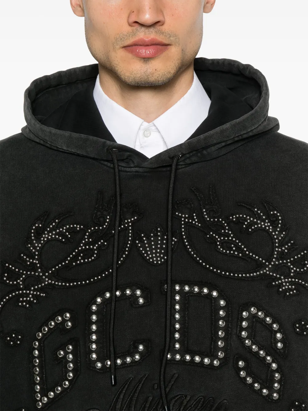 GCDS Hoodie met logopatch Grijs