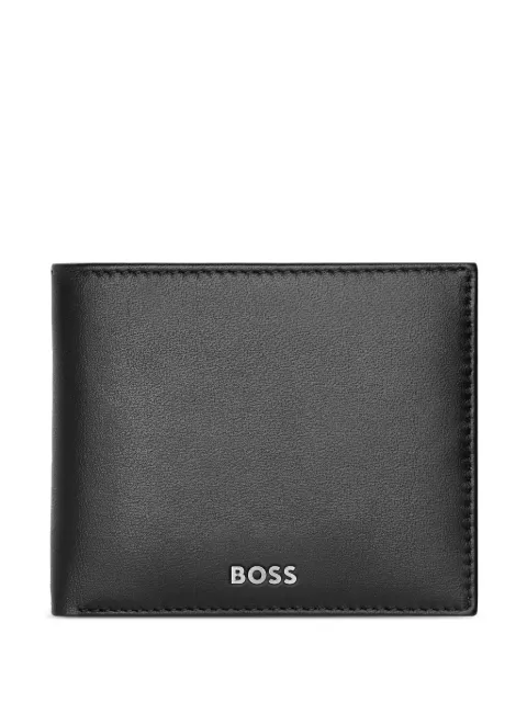 BOSS logo-print leather wallet