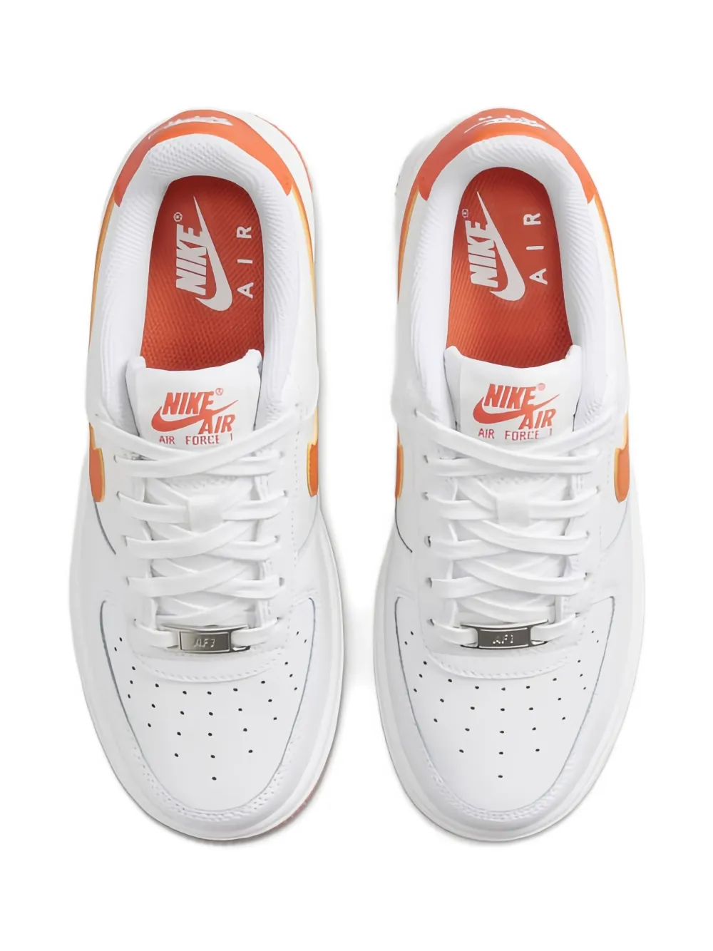 Nike Kids Air Force 1 "Pure Platinum Safety Orange" sneakers White