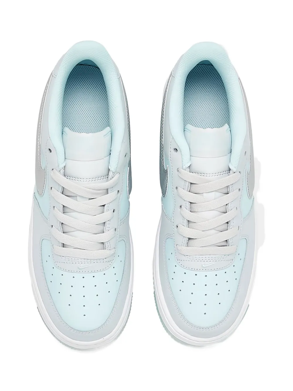 Nike Kids Air Force 1 "Pure Platinum Glacier Blue Metallic Silver" sneakers Grey