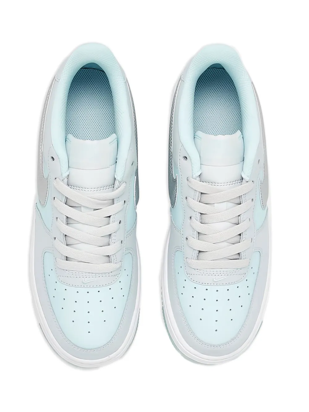 Nike Kids Air Force 1 "Pure Platinum Glacier Blue Metallic Silver" sneakers Grey