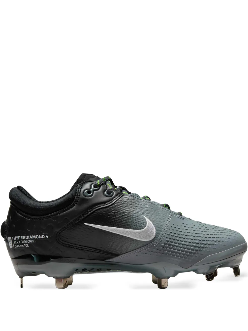 Nike Hyperdiamond 4 Elite "Black Cool Grey Volt White" sneakers