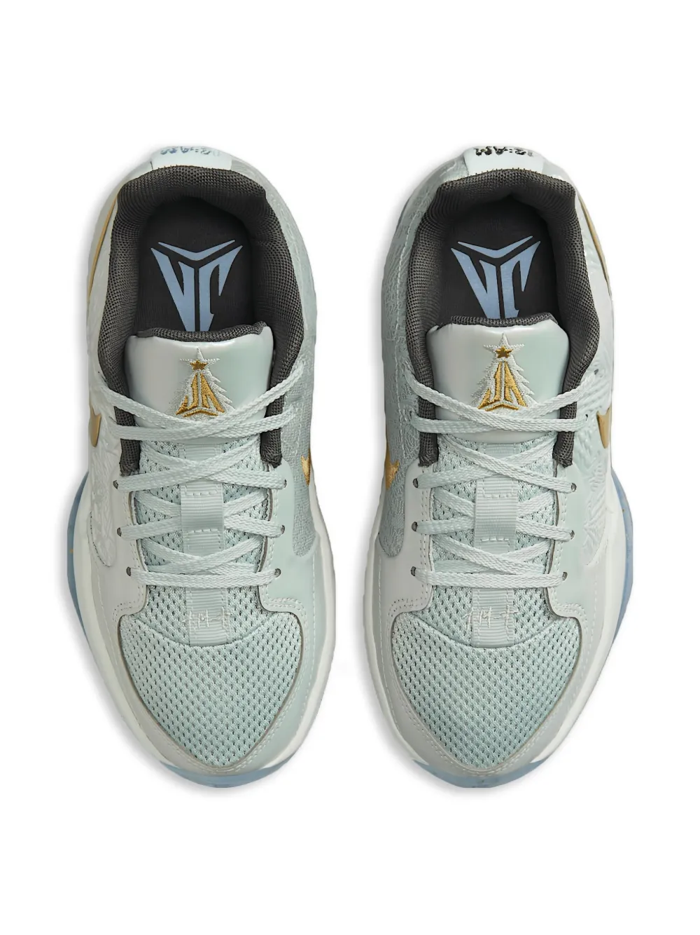 Nike Kids JA 2 X-Mas Tree Top "Light Silver Metallic Gold Iron Grey" sneakers White