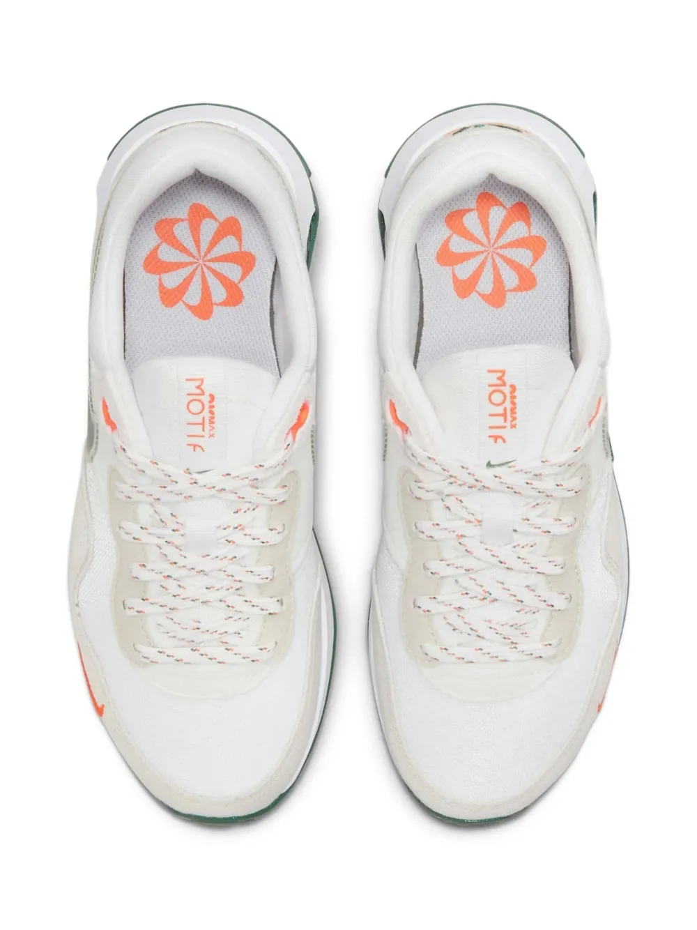 Nike Kids Air Max Motif "White Safety Orange Light Bone Gorge Green" sneakers Neutrals
