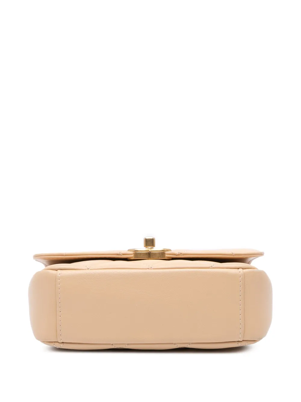 Pre-owned Chanel 2020 Small Quilted Lambskin Cc Coin Flap Crossbody Bag In Brown