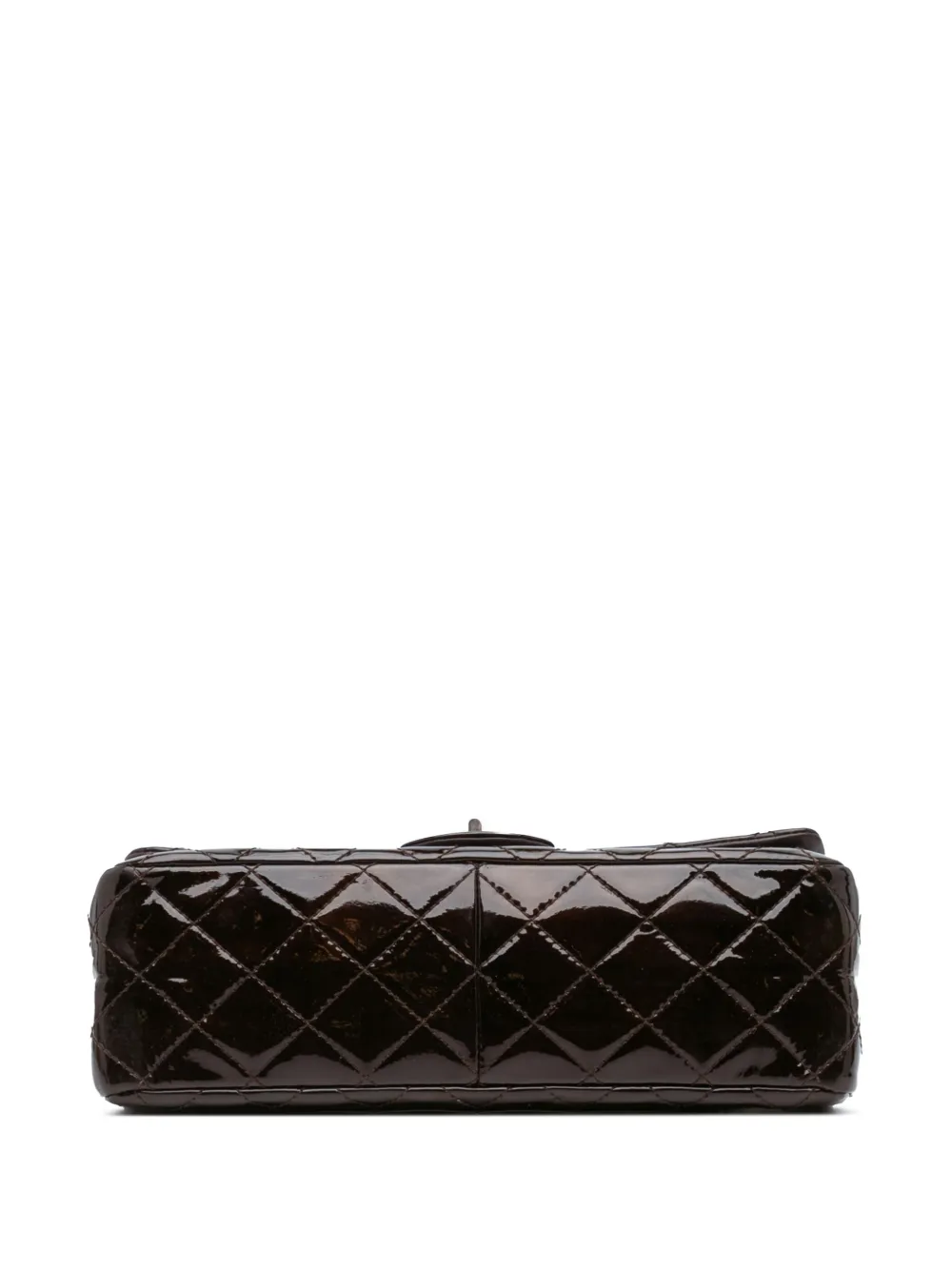Pre-owned Chanel 2010-2011 Reissue 2.55 Quilted Patent Double Flap 227 Shoulder Bag In Brown