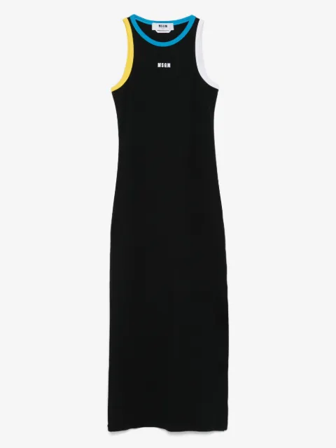 MSGM vestido largo con ribete en contraste