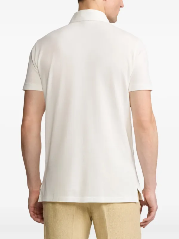 Ralph Lauren Purple Label Piqué Polo Shirt | White | FARFETCH