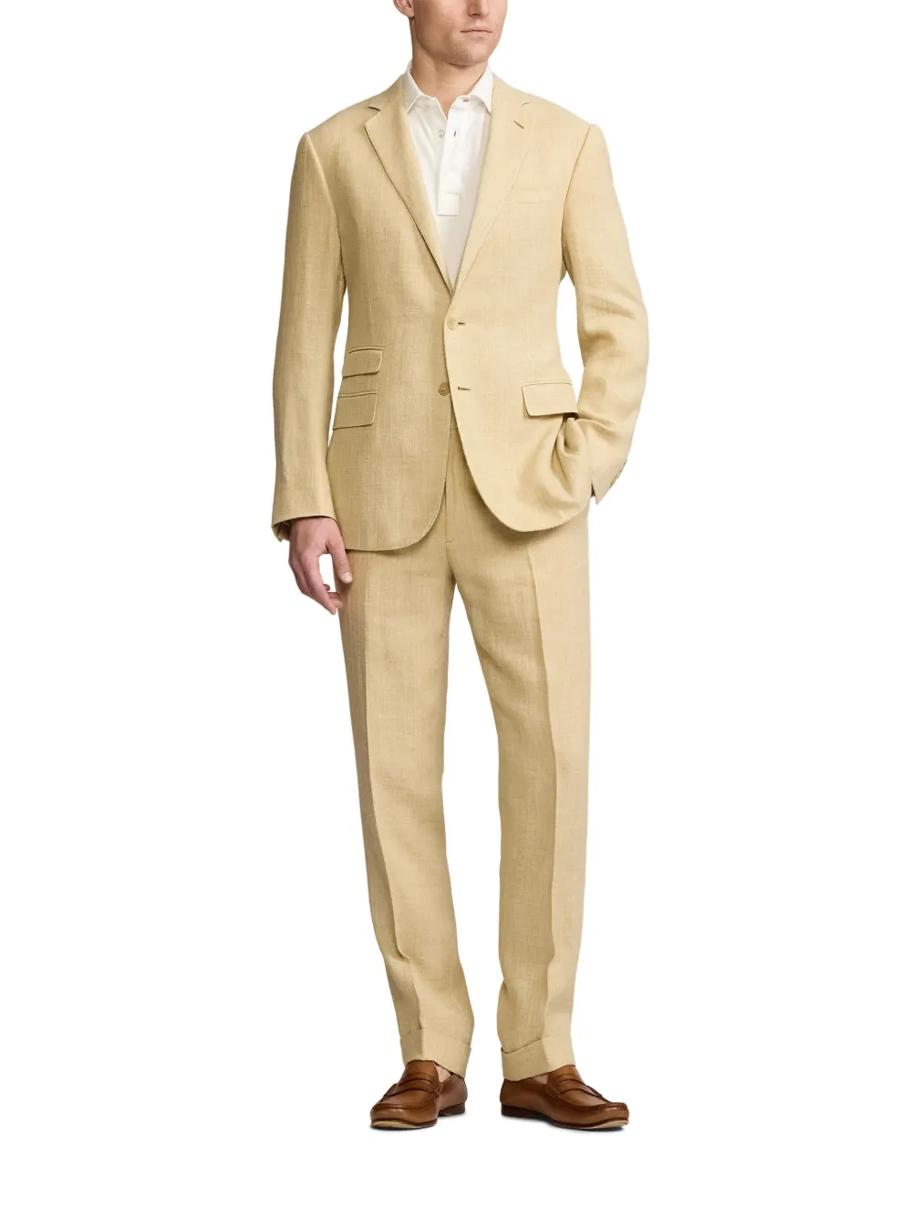 Ralph Lauren Purple Label Geweven blazer Beige