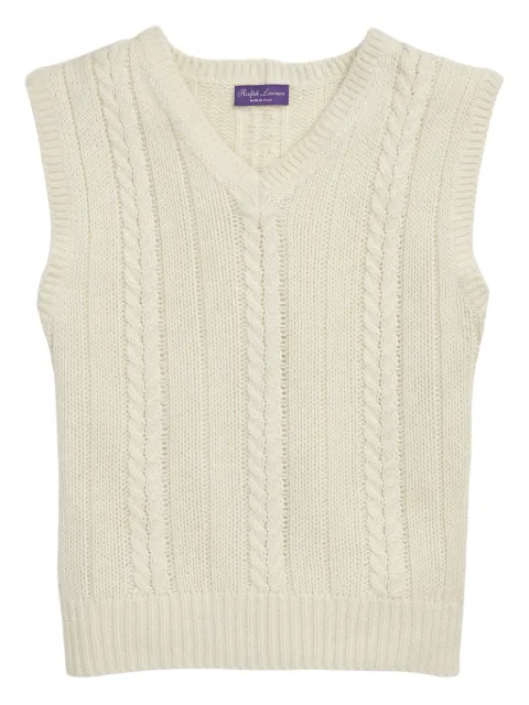 Ralph Lauren Purple Label chaleco en tejido de ochos
