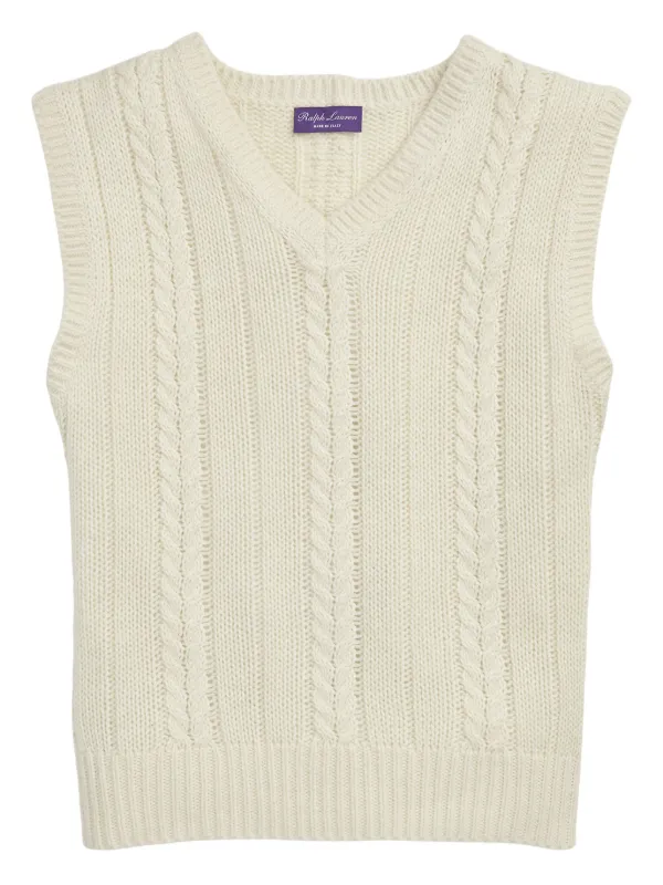 Ralph Lauren Purple Label cable-knit Vest | Neutrals | FARFETCH