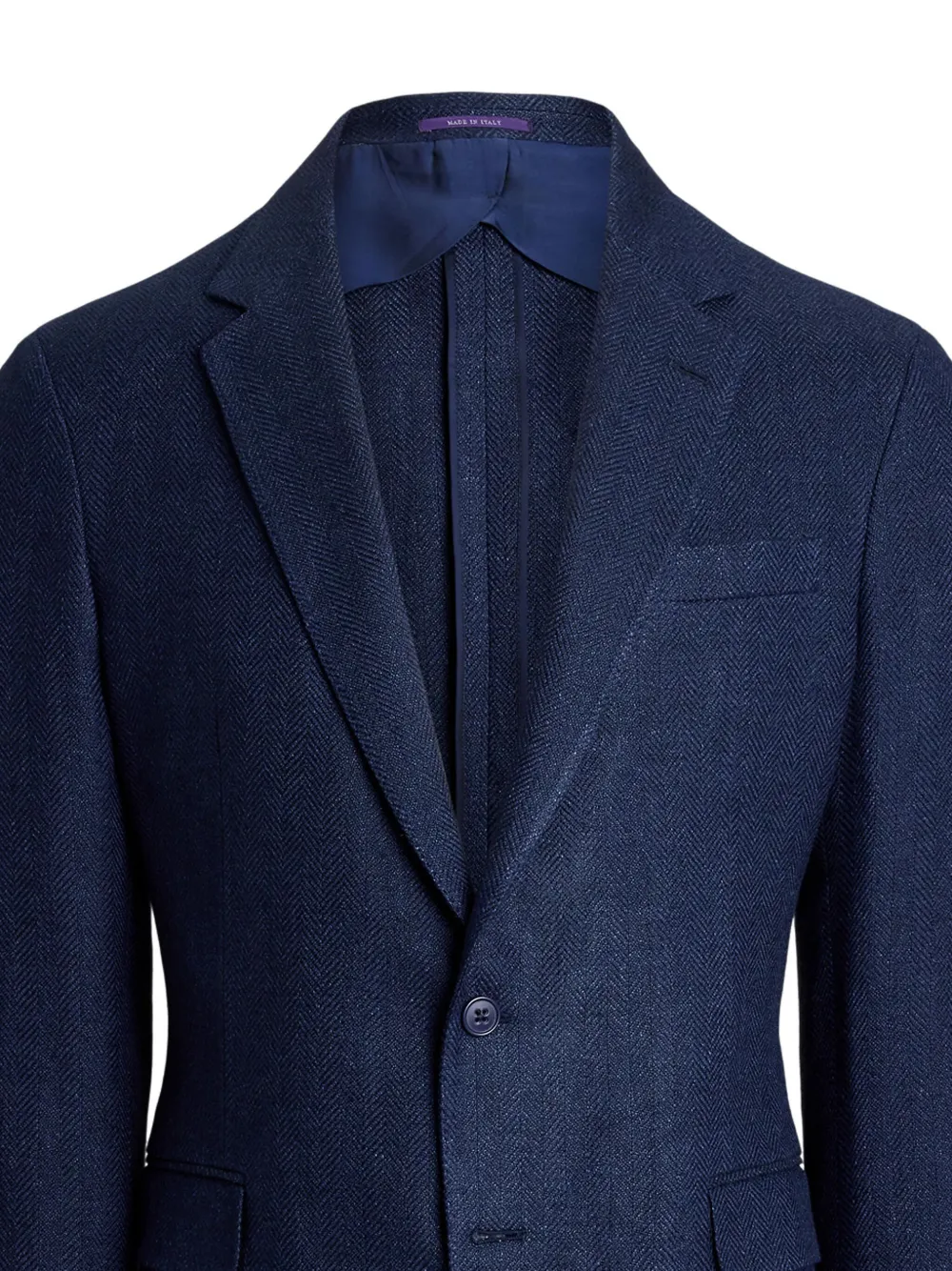 Ralph Lauren Purple Label Blazer met visgraatpatroonn Blauw