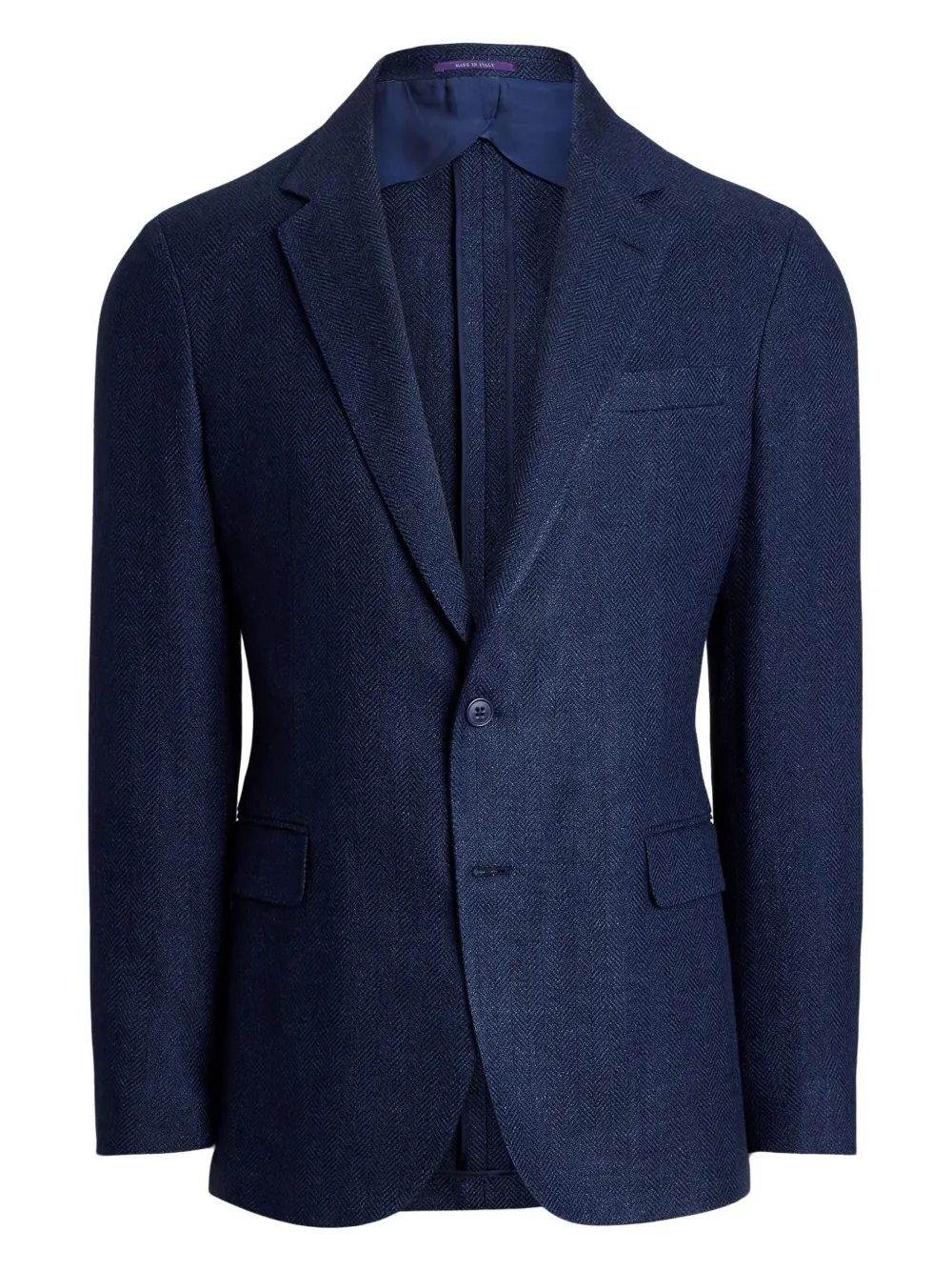 Ralph Lauren Purple Label Blazer met visgraatpatroonn Blauw