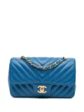 CHANEL Pre-Owned 2019 Mini Rectangular Classic Chevron Lambskin Single Flap crossbody bag - Blue