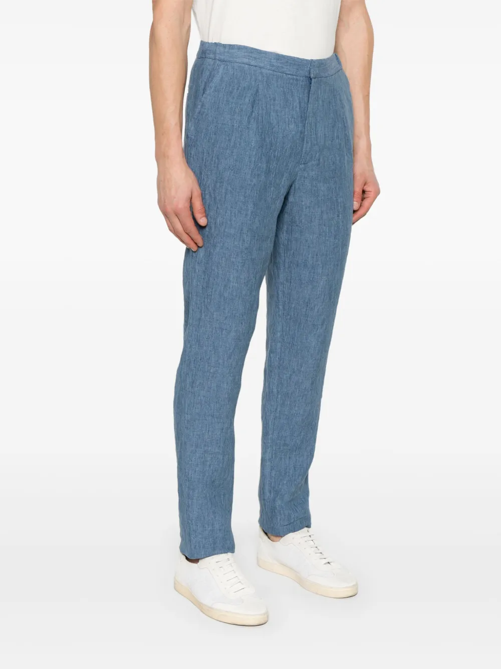 Emporio Armani Linnen broek Blauw