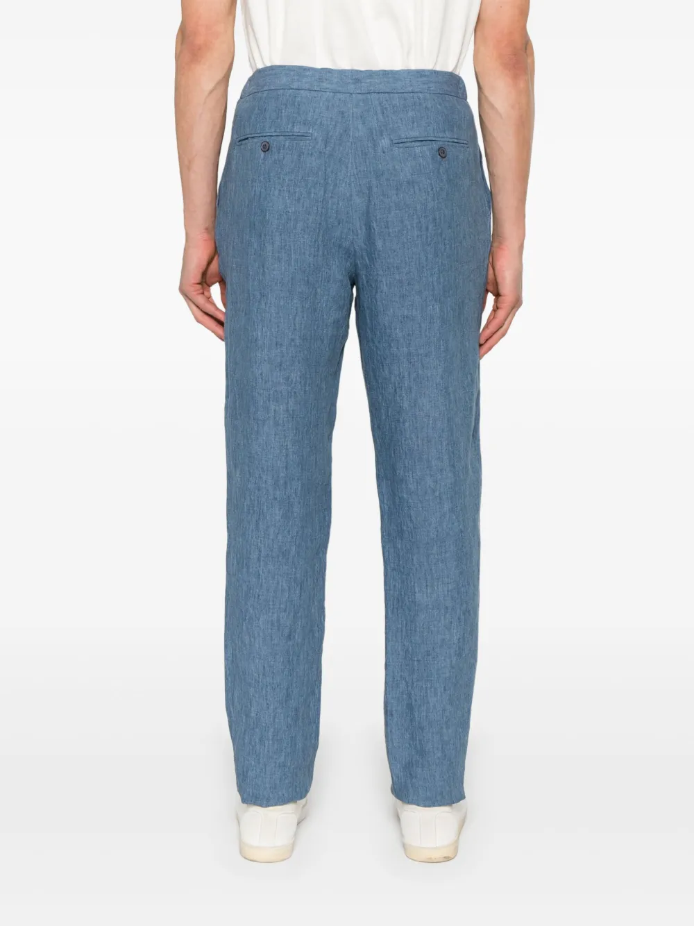 Emporio Armani Linnen broek Blauw