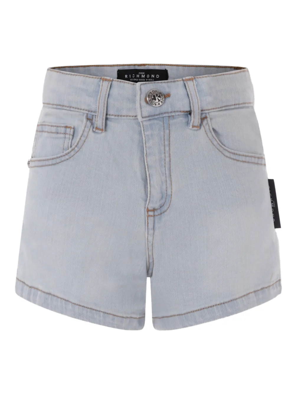 John Richmond Junior Spijkershorts met logoprint Blauw