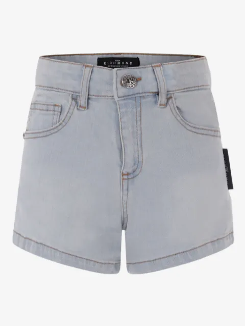 John Richmond Junior logo-print denim shorts 