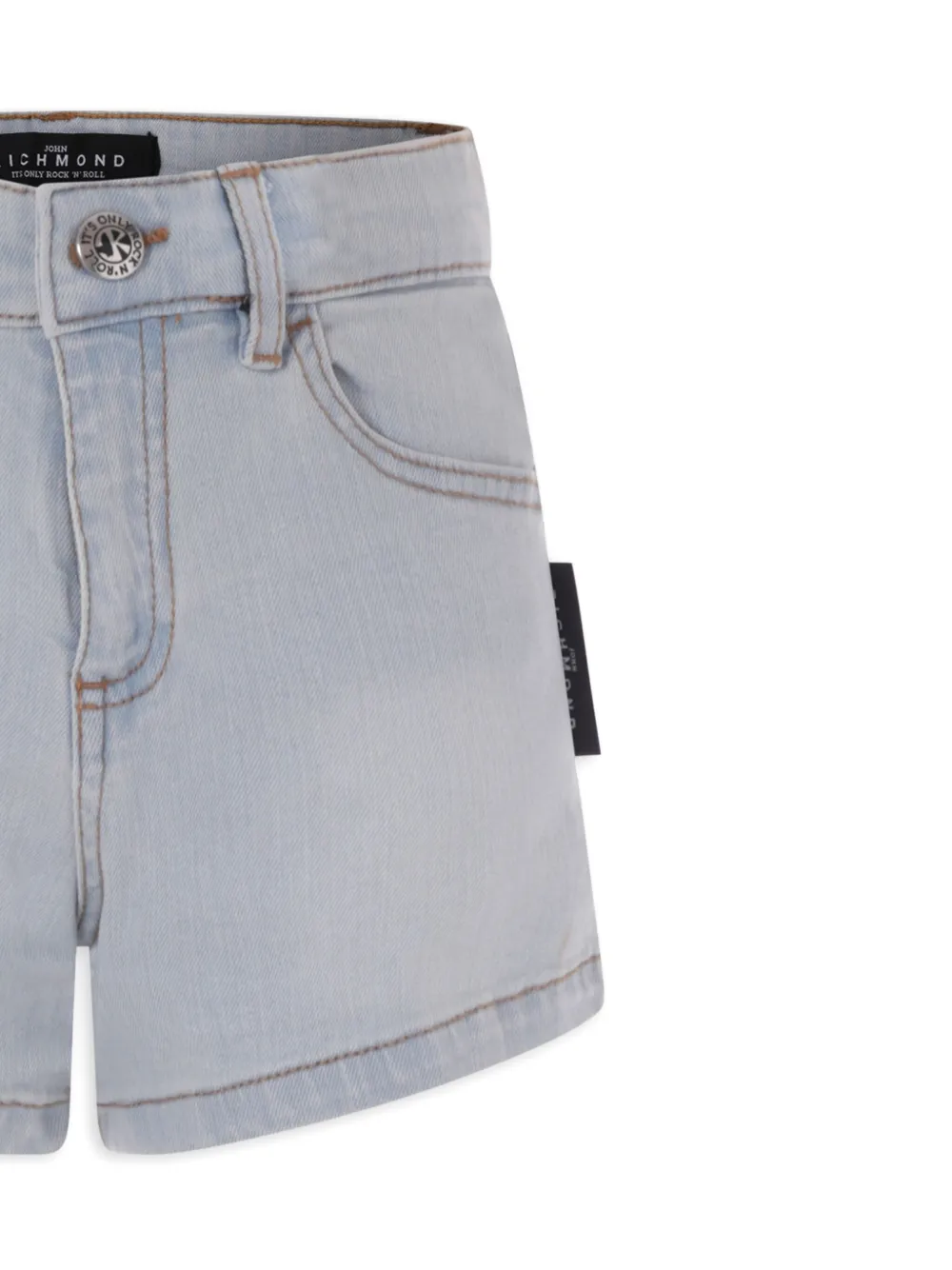 Shop John Richmond Junior Logo-print Denim Shorts In Blue
