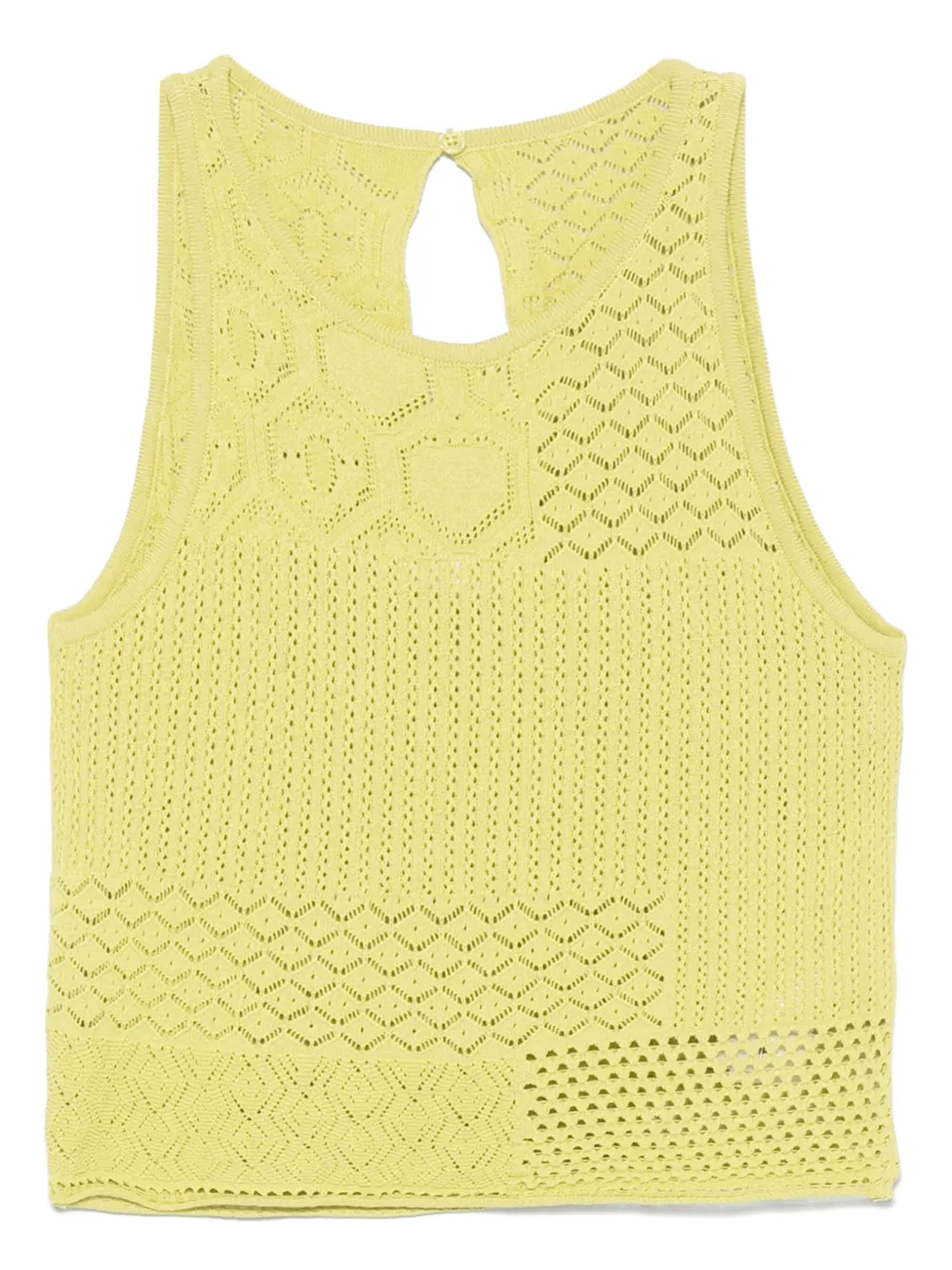lace-stitch knitted top