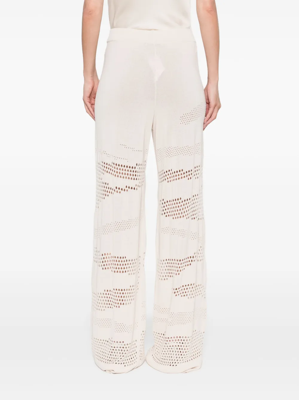Akep Gebreide broek met zebra-effect Beige