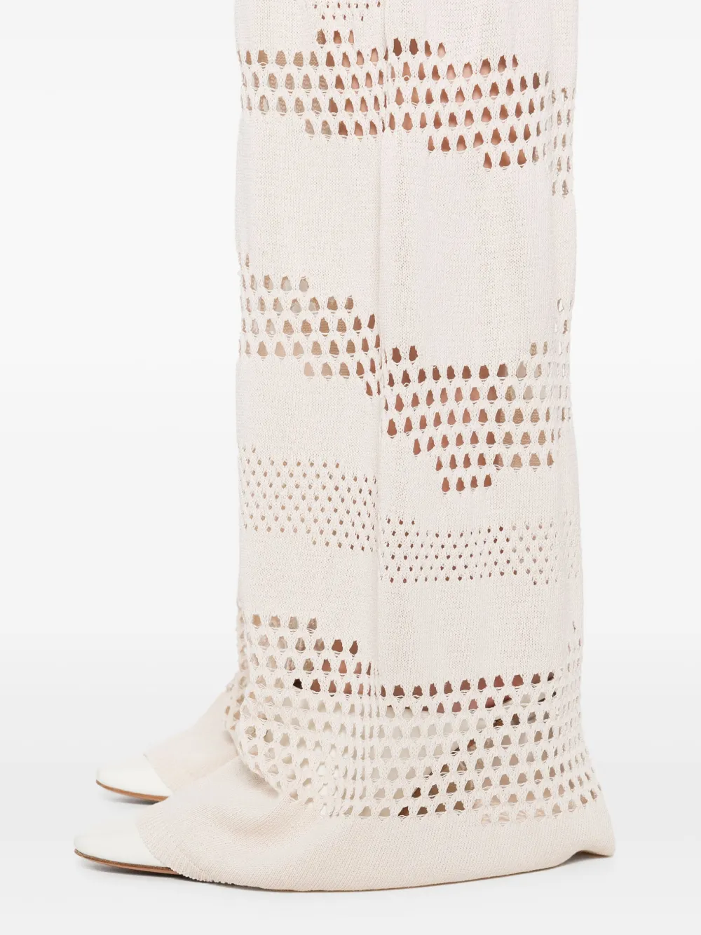 Akep Gebreide broek met zebra-effect Beige